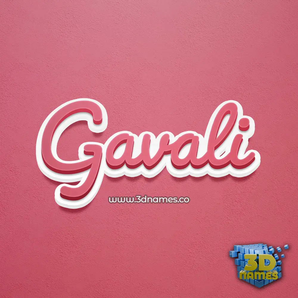 gavali in Red Scribble style - 3D name wallpaper