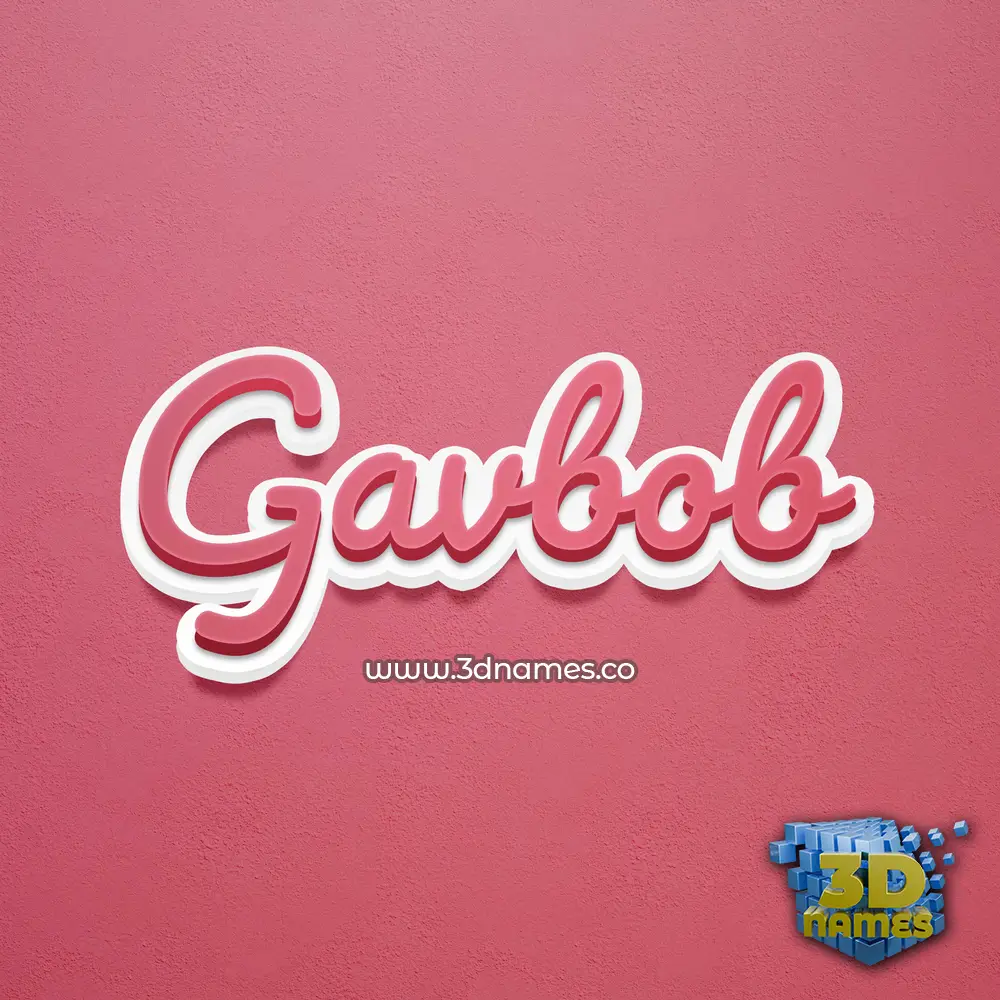 gavbob in Red Scribble style - 3D name wallpaper