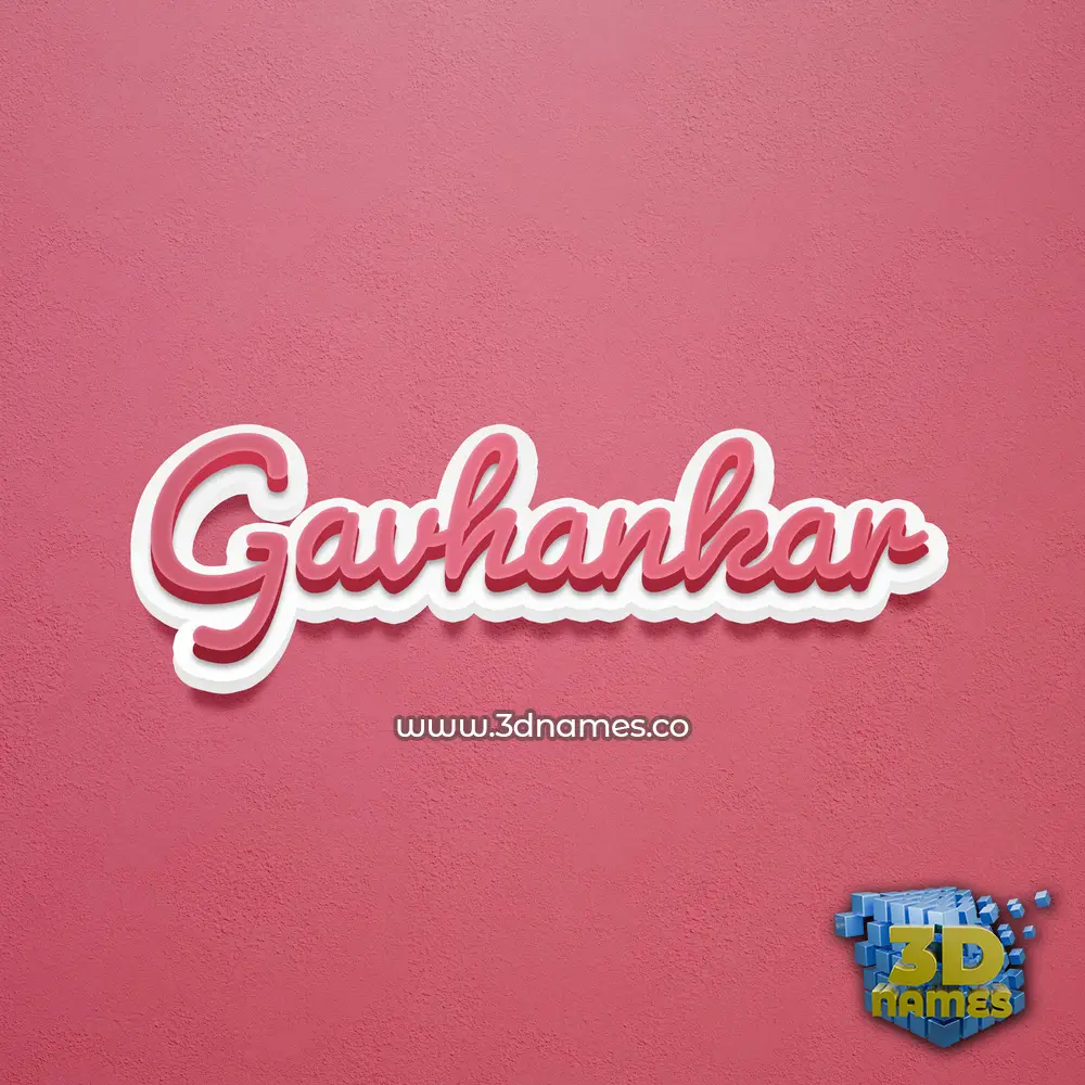 gavhankar in Red Scribble style - 3D name wallpaper