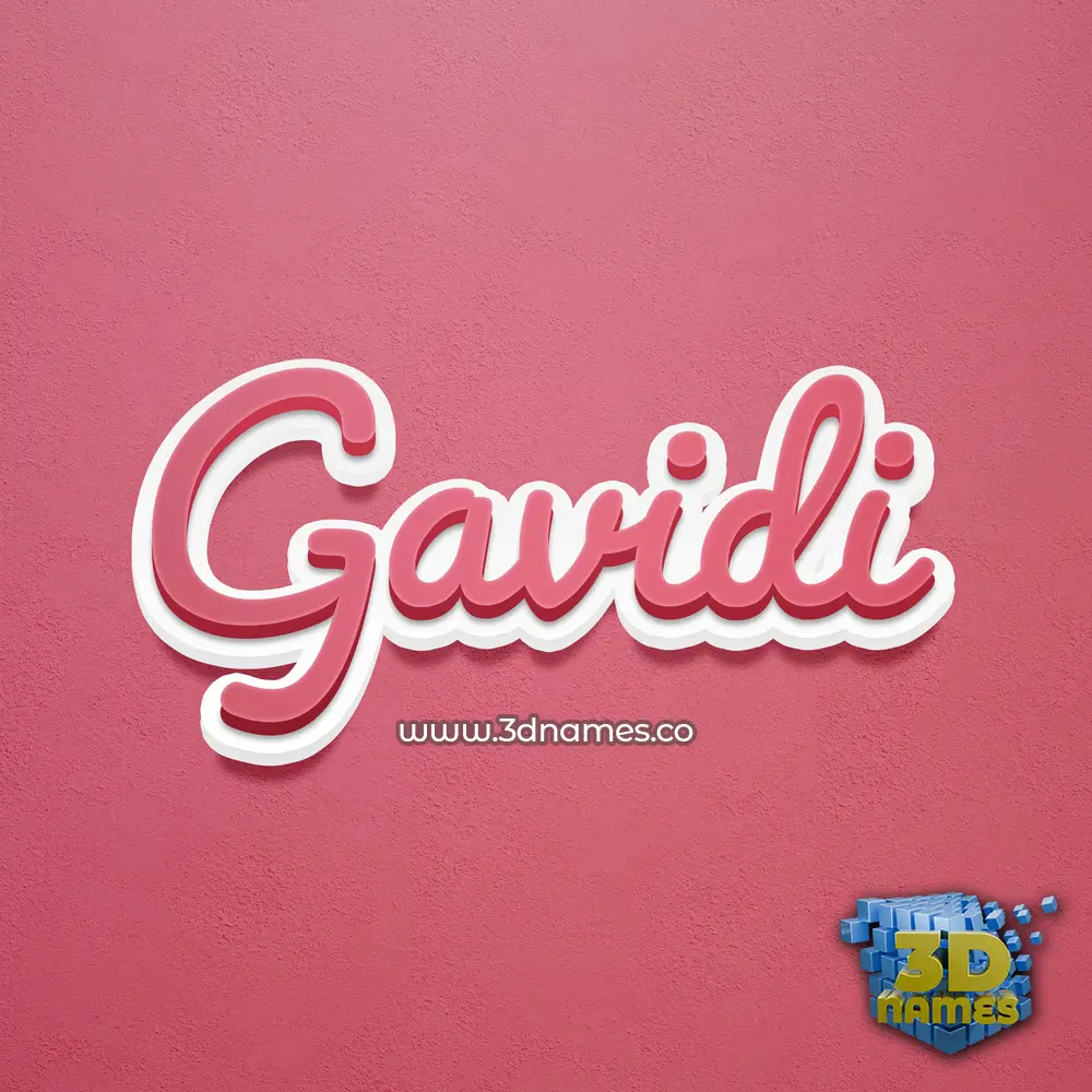 gavidi in Red Scribble style - 3D name wallpaper