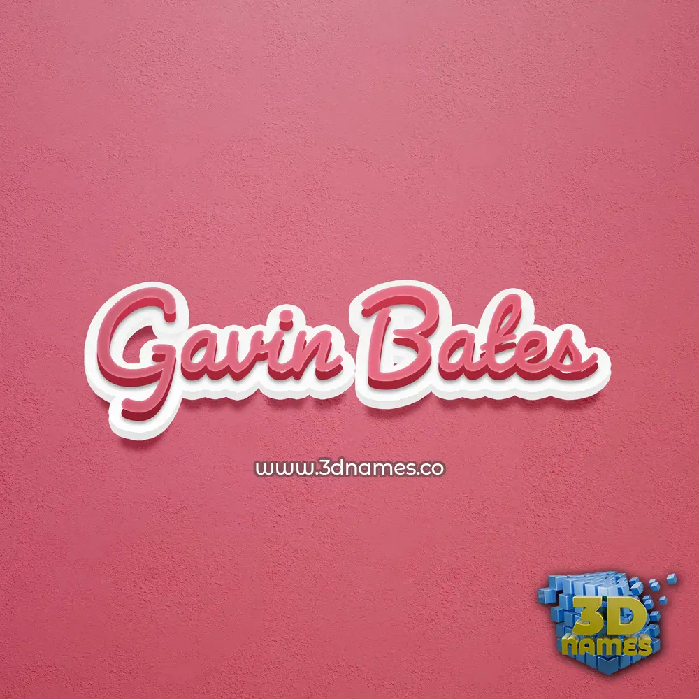 gavin bates in Red Scribble style - 3D name wallpaper