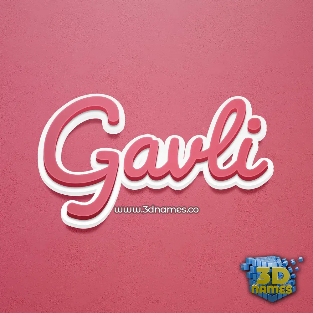 gavli in Red Scribble style - 3D name wallpaper