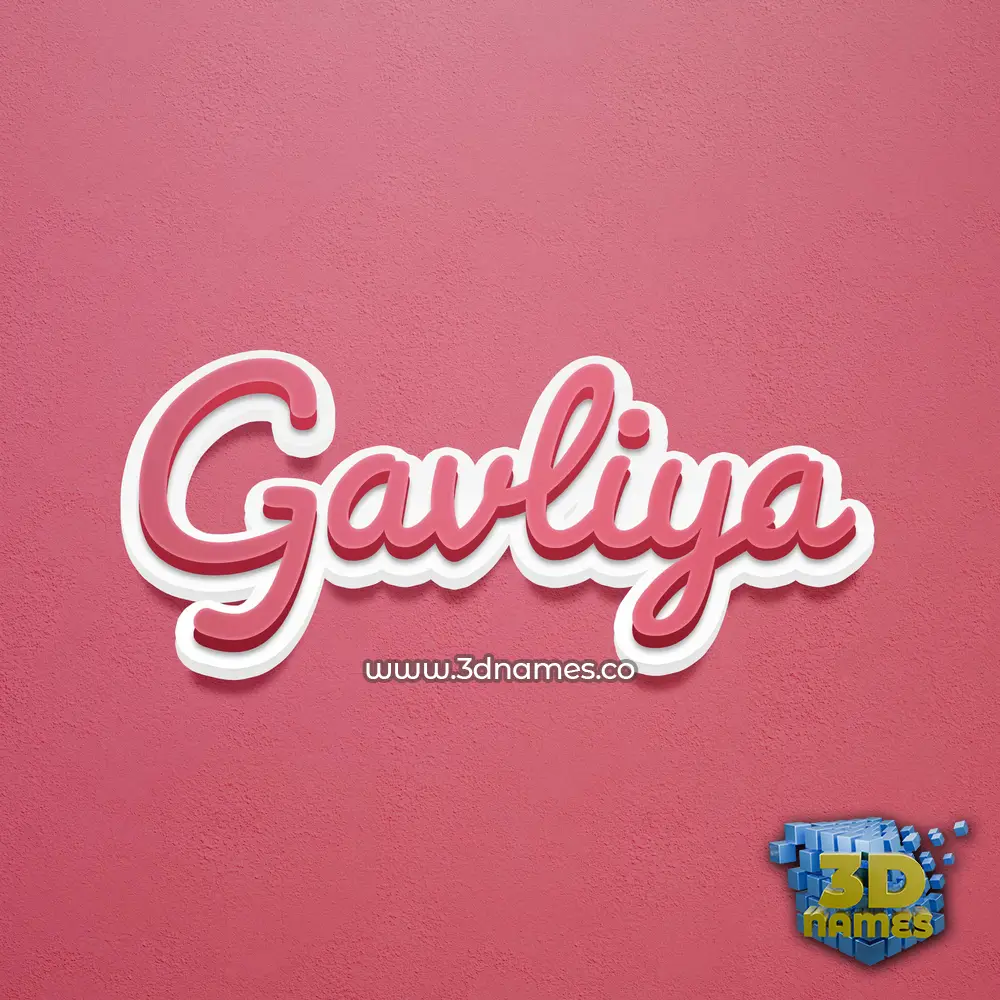 gavliya in Red Scribble style - 3D name wallpaper