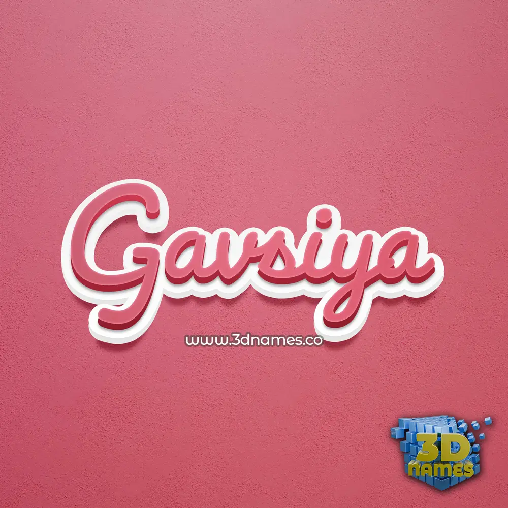 gavsiya in Red Scribble style - 3D name wallpaper