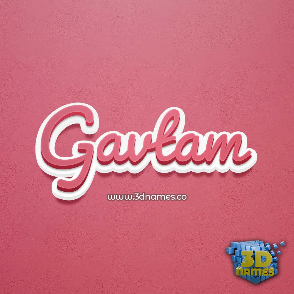 gavtam in Red Scribble style - 3D name wallpaper