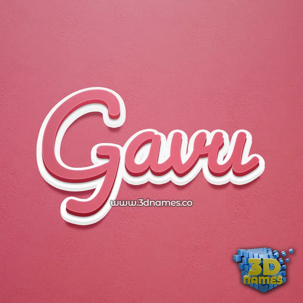 gavu in Red Scribble style - 3D name wallpaper