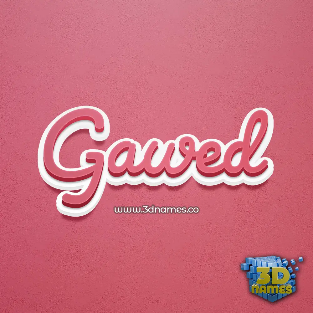 gawed in Red Scribble style - 3D name wallpaper