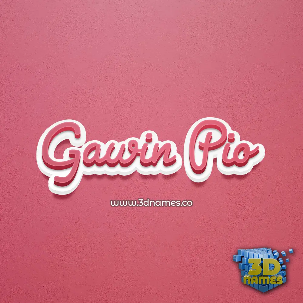 gawin pio in Red Scribble style - 3D name wallpaper