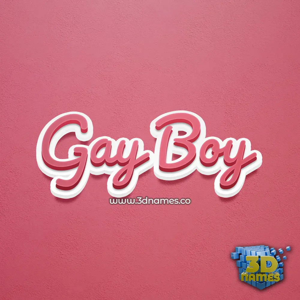 gay boy in Red Scribble style - 3D name wallpaper