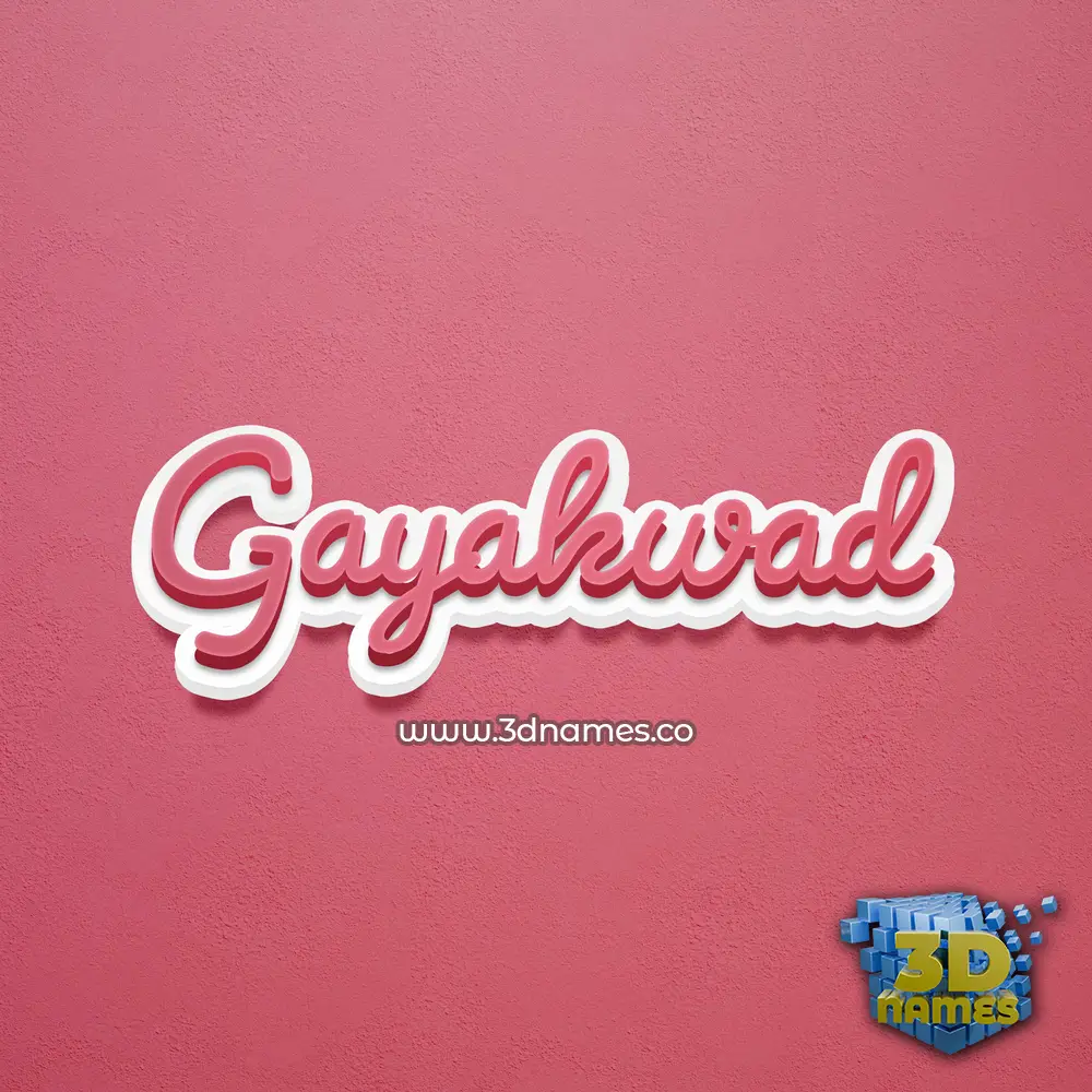 gayakwad in Red Scribble style - 3D name wallpaper