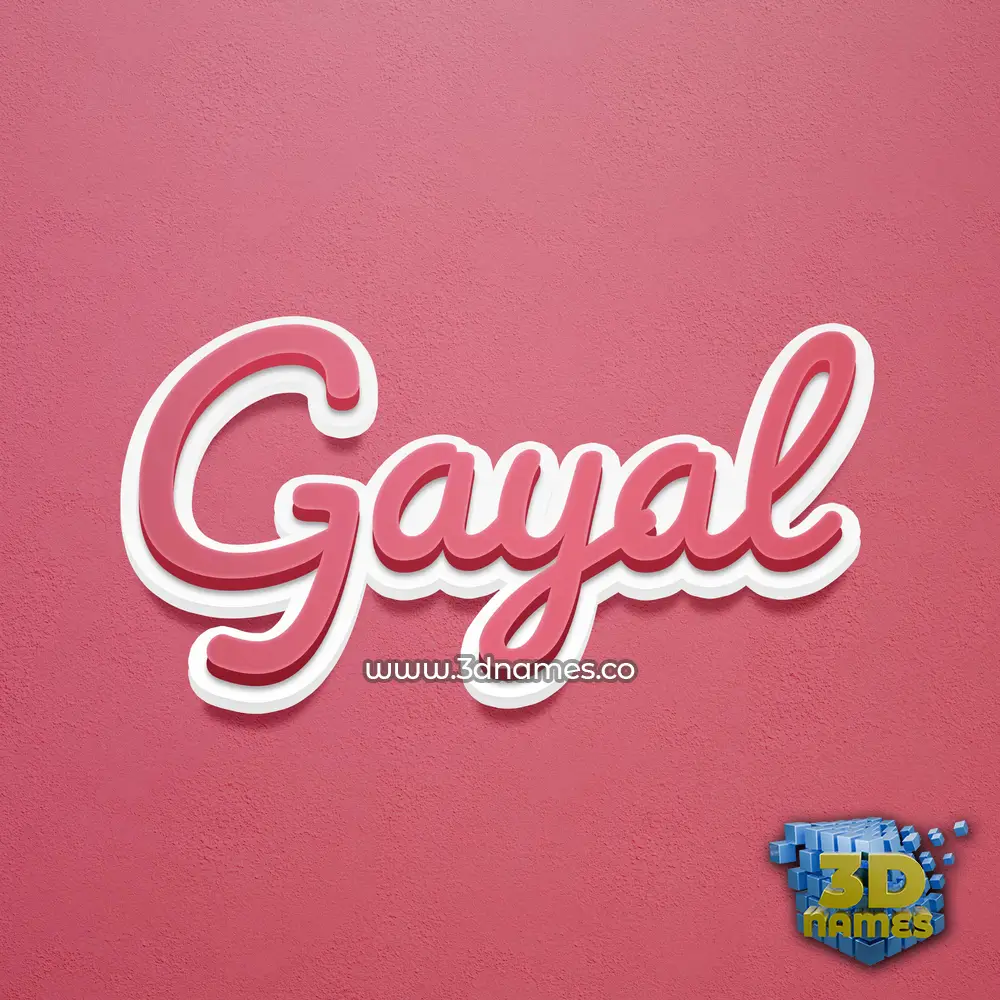 gayal in Red Scribble style - 3D name wallpaper