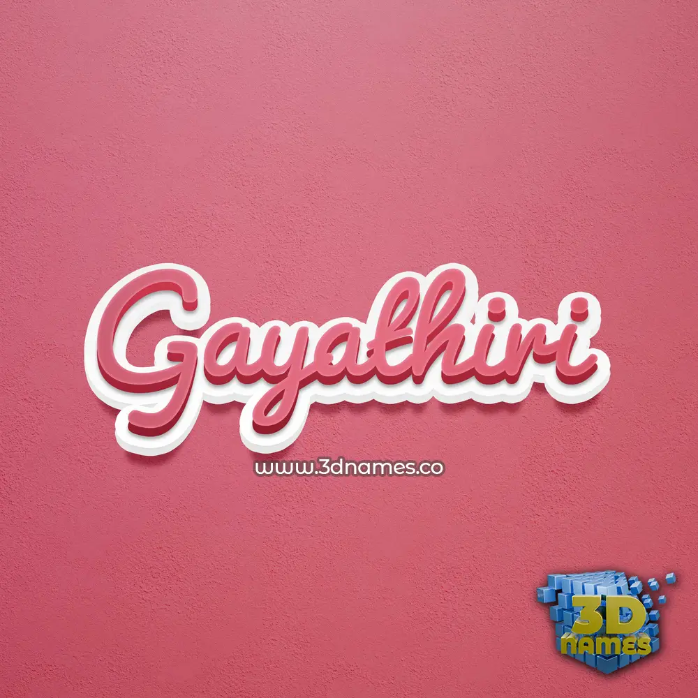 gayathiri in Red Scribble style - 3D name wallpaper