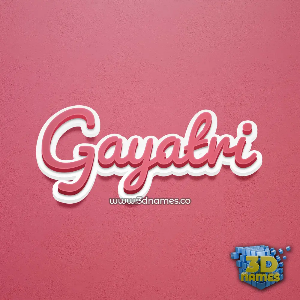 gayatri in Red Scribble style - 3D name wallpaper
