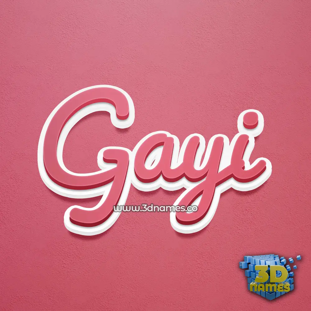 gayi in Red Scribble style - 3D name wallpaper