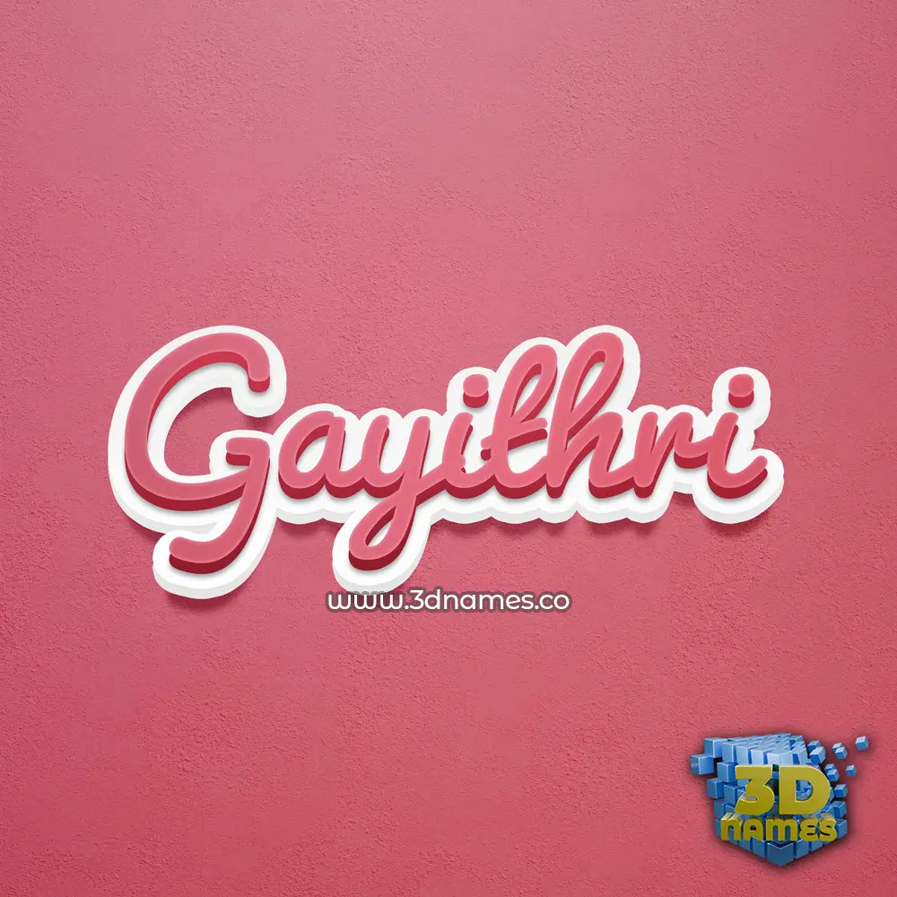 gayithri in Red Scribble style - 3D name wallpaper