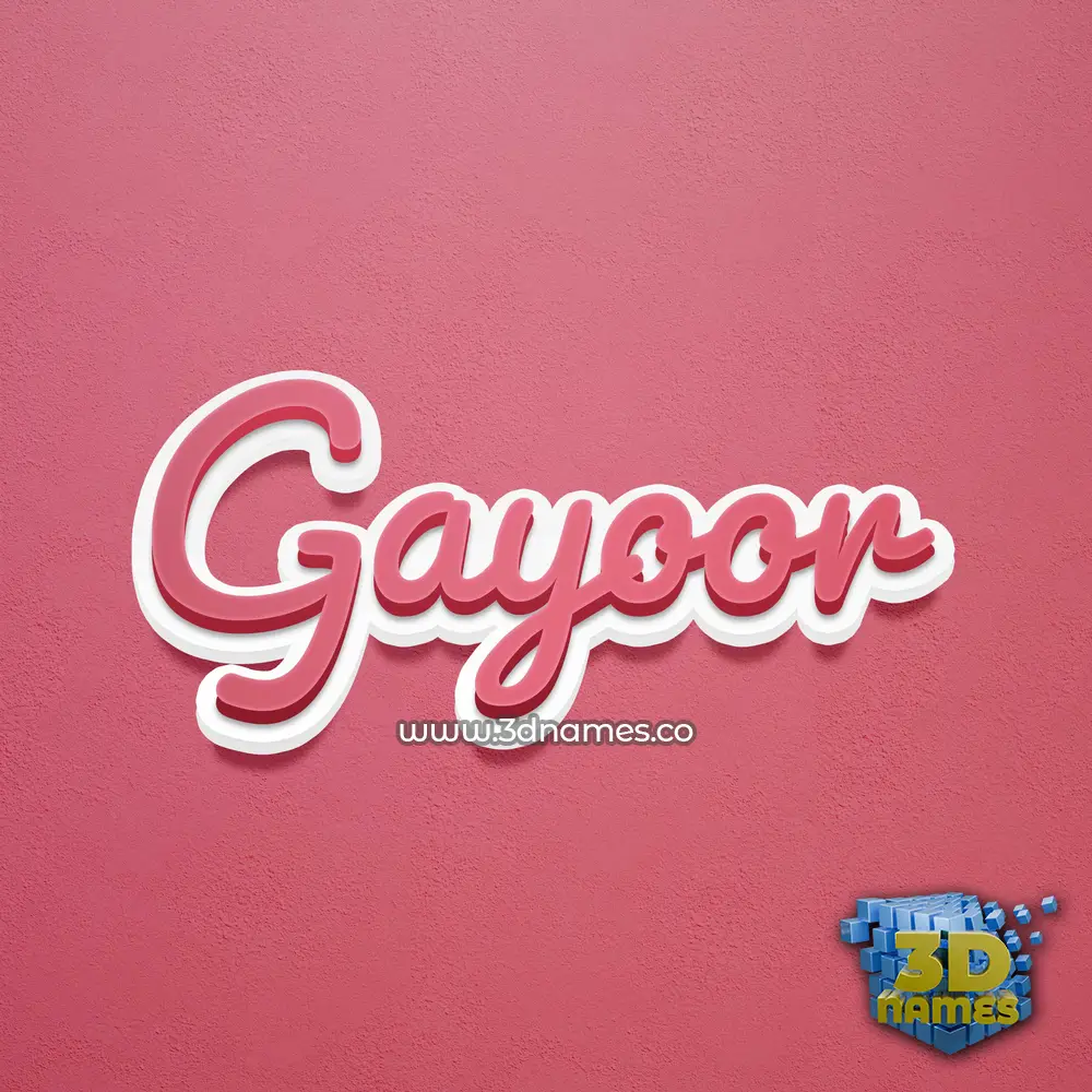 gayoor in Red Scribble style - 3D name wallpaper