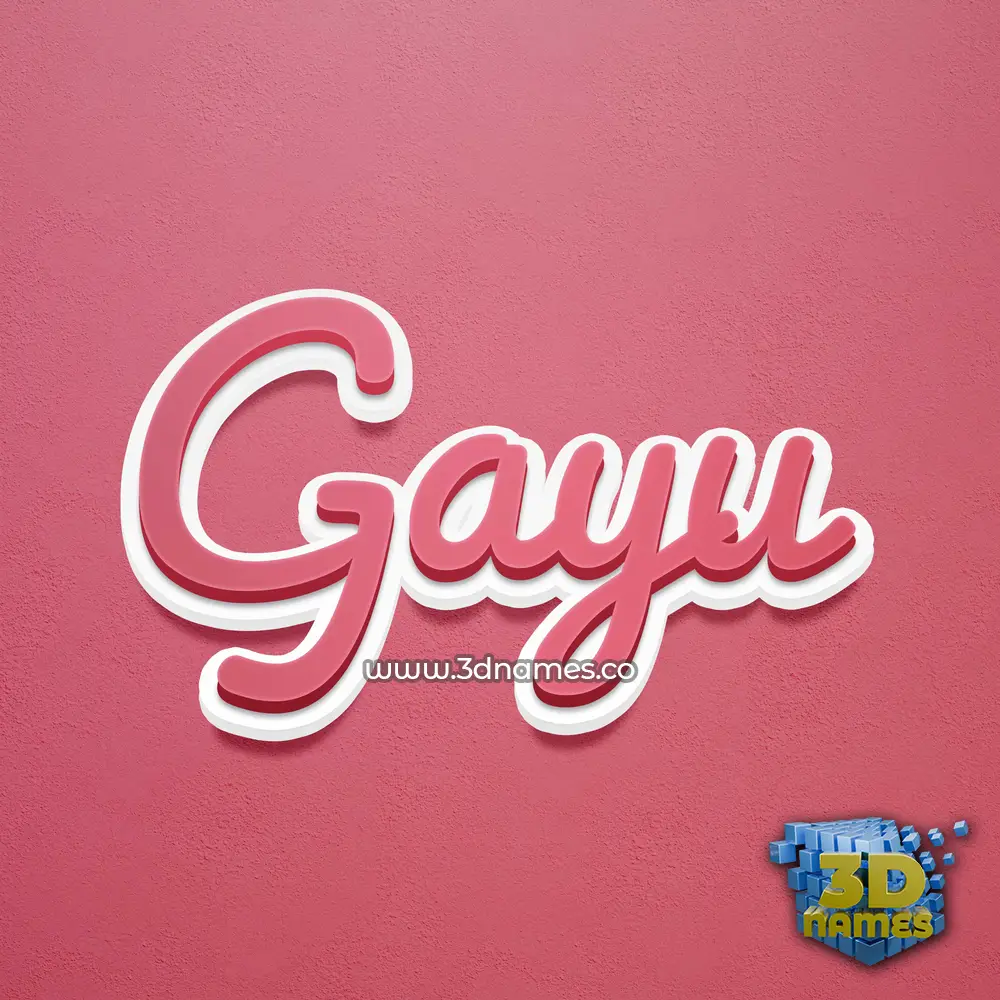 gayu in Red Scribble style - 3D name wallpaper