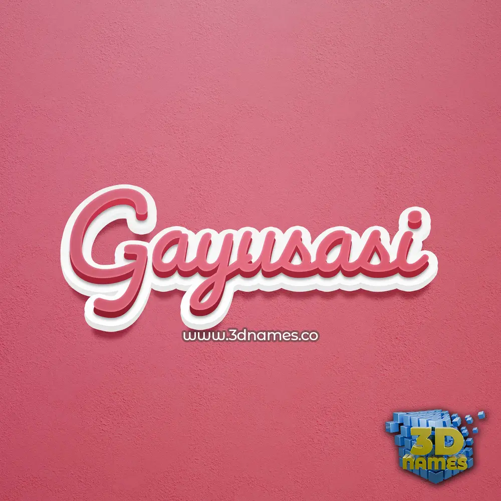 gayusasi in Red Scribble style - 3D name wallpaper