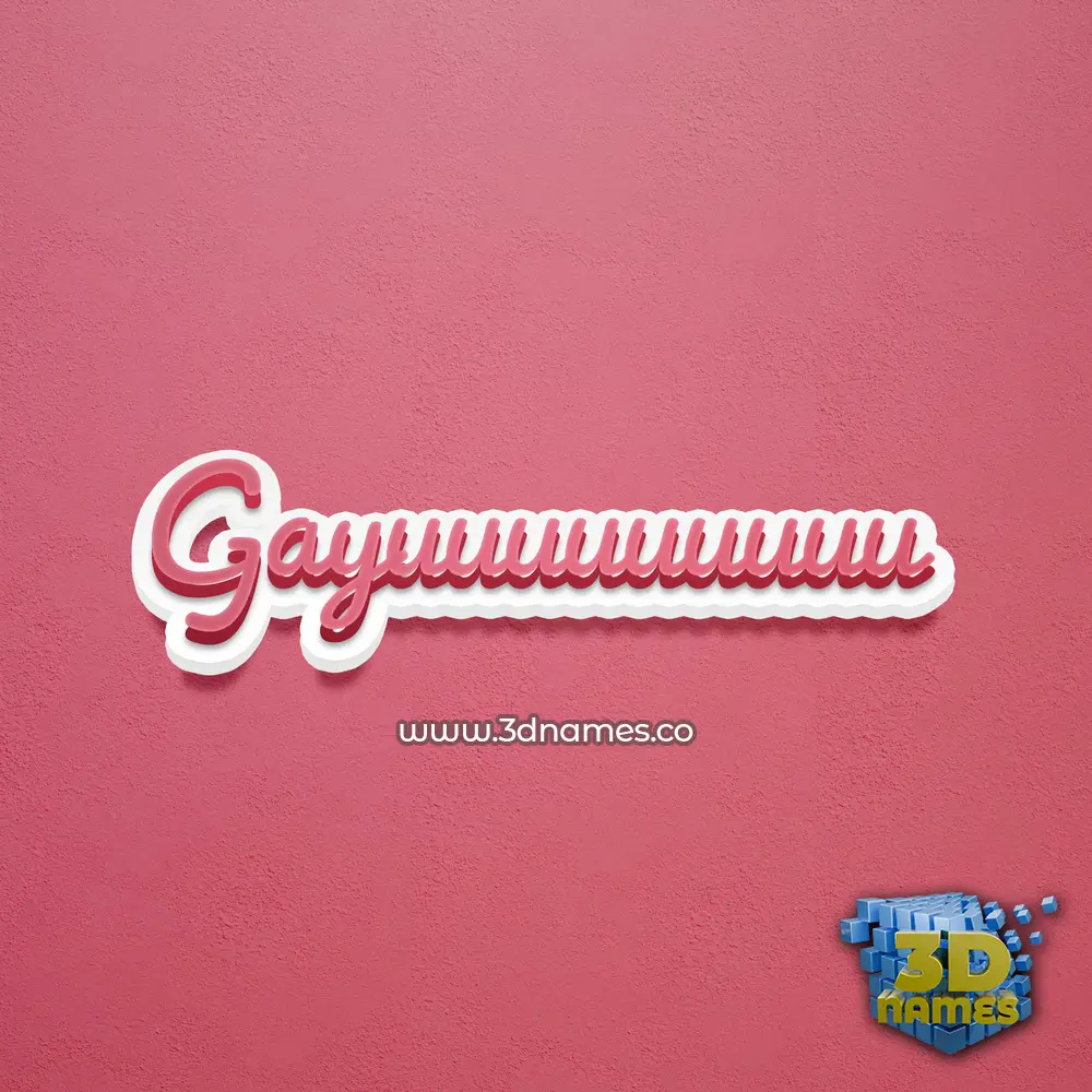 gayuuuuuuuuu in Red Scribble style - 3D name wallpaper