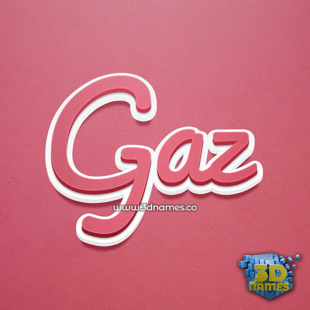 gaz in Red Scribble style - 3D name wallpaper