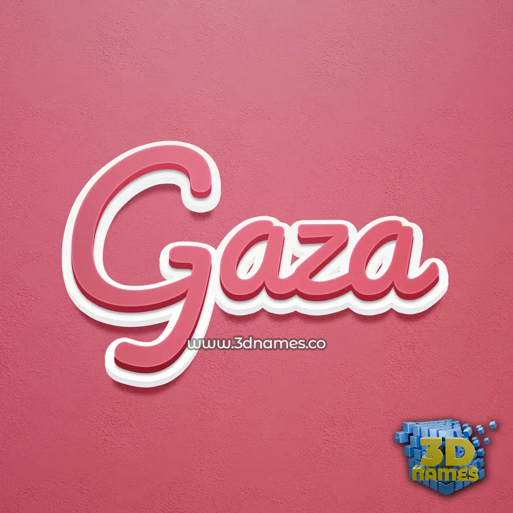 gaza in Red Scribble style - 3D name wallpaper