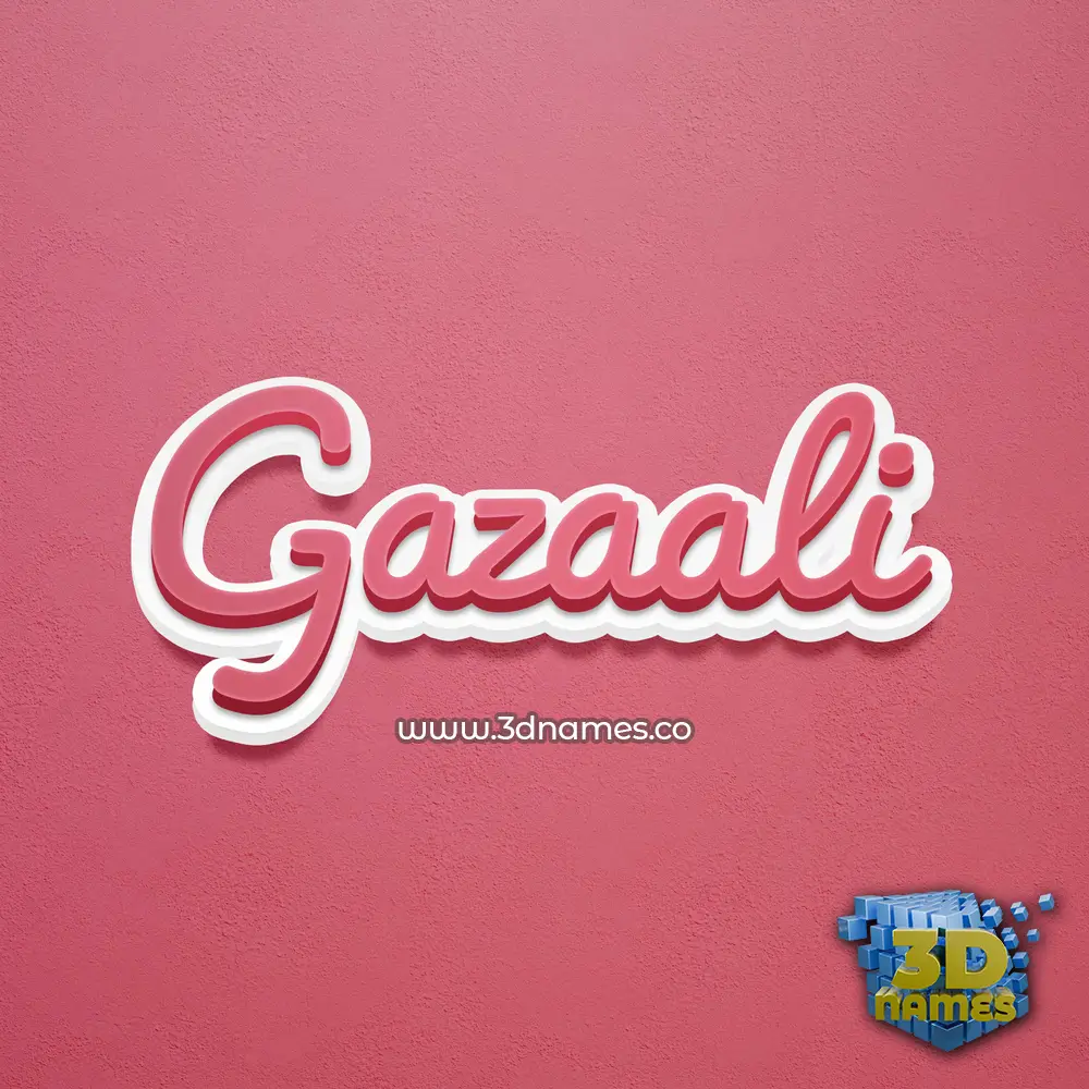 gazaali in Red Scribble style - 3D name wallpaper