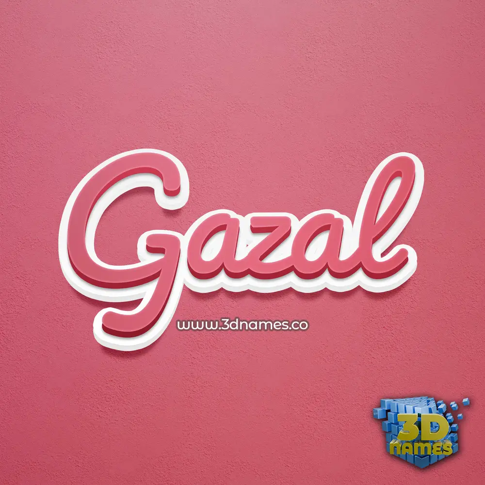 gazal in Red Scribble style - 3D name wallpaper
