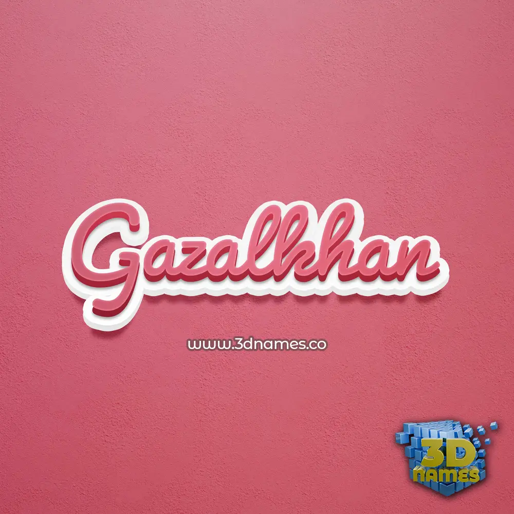 gazalkhan in Red Scribble style - 3D name wallpaper