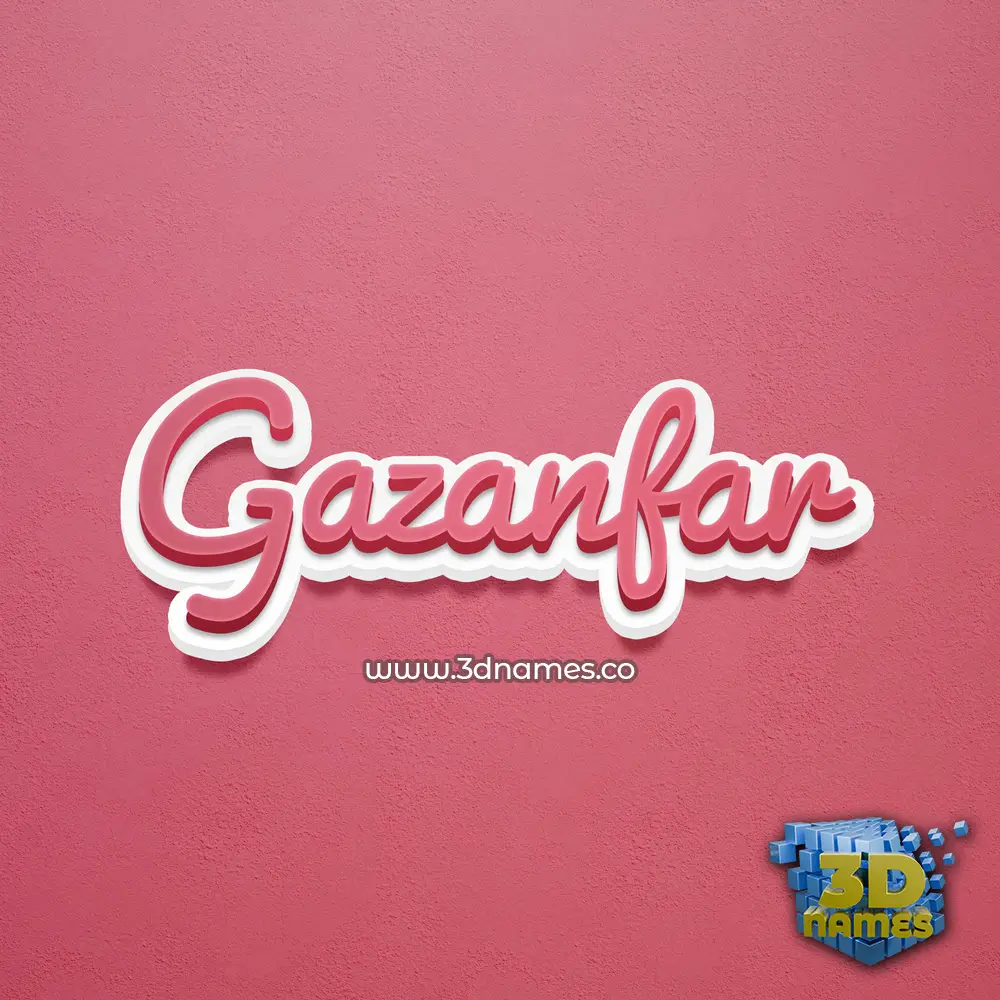 gazanfar in Red Scribble style - 3D name wallpaper