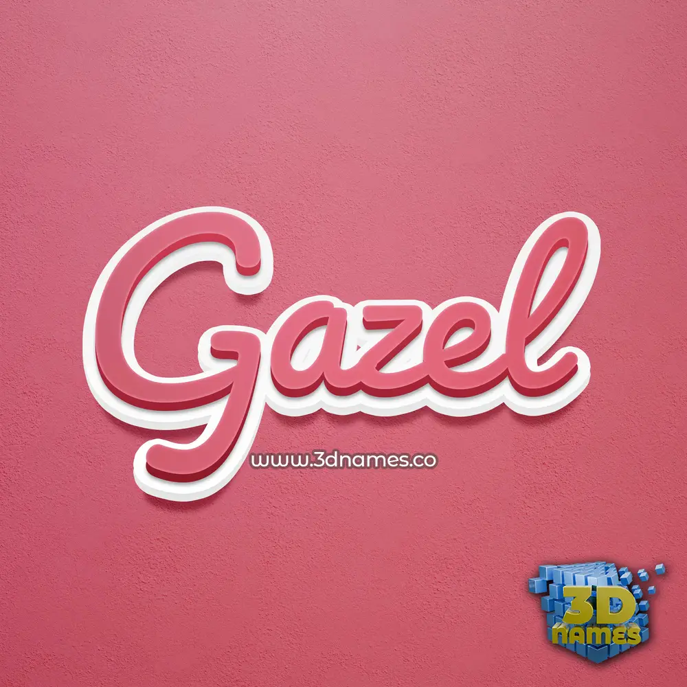 gazel in Red Scribble style - 3D name wallpaper