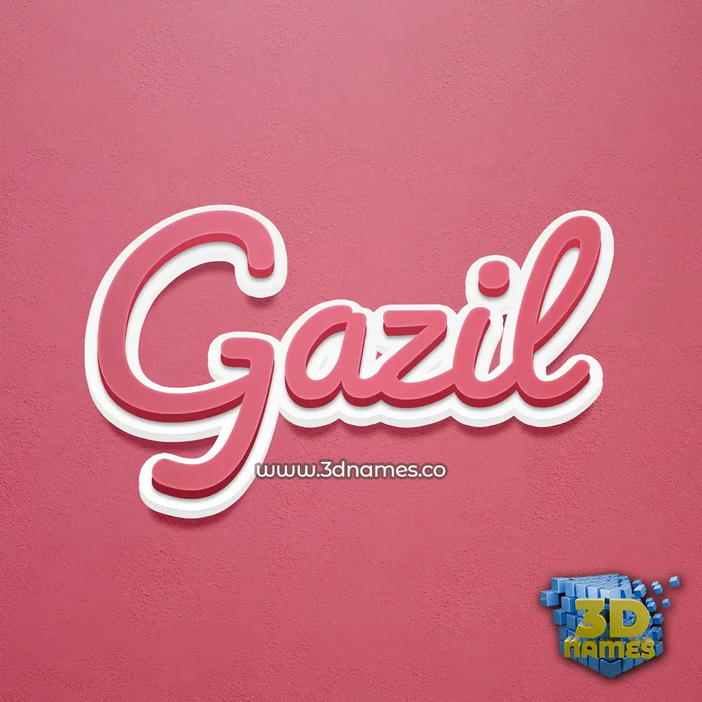 gazil in Red Scribble style - 3D name wallpaper