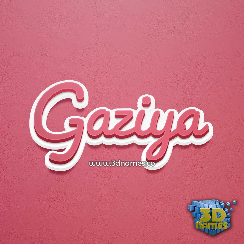 gaziya in Red Scribble style - 3D name wallpaper
