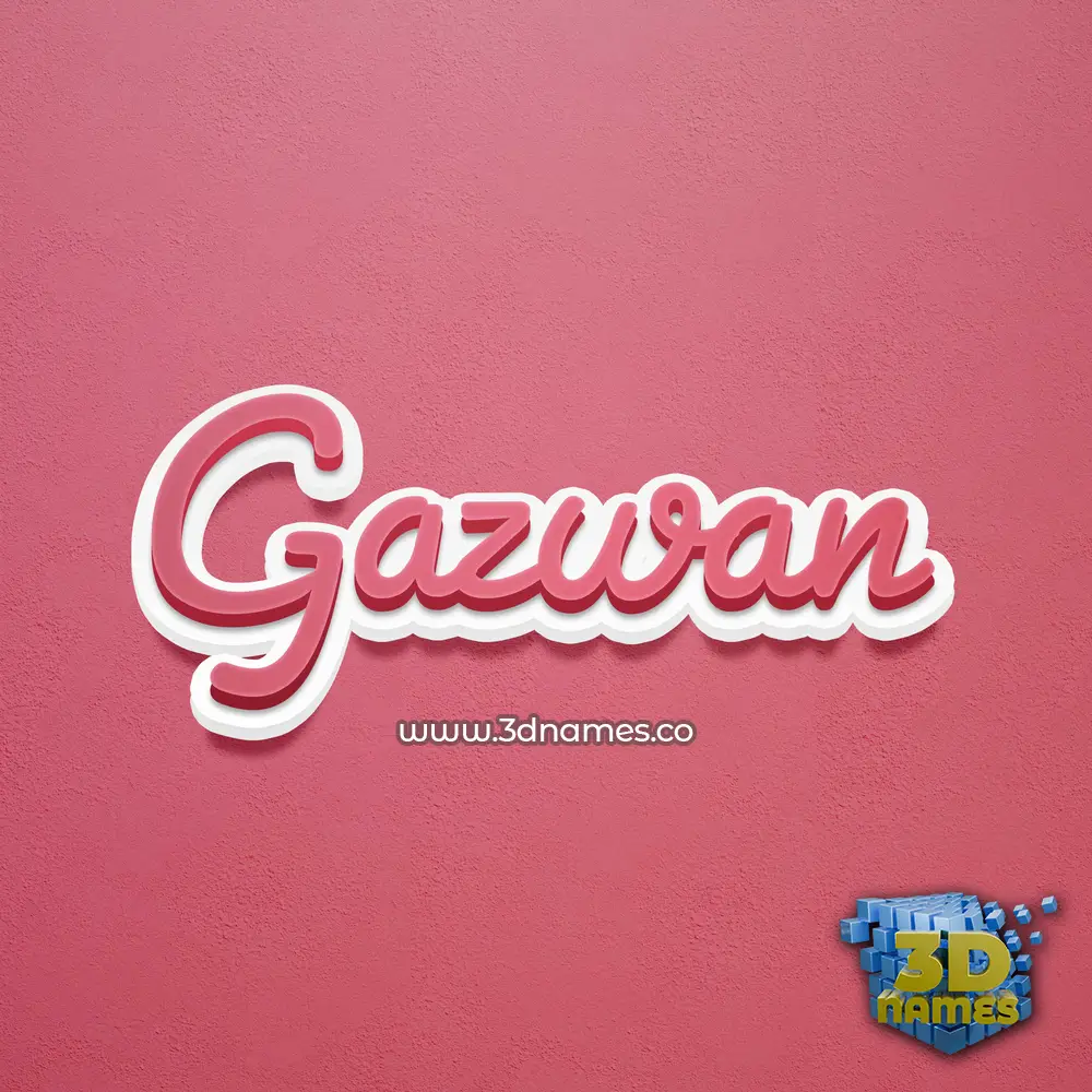 gazwan in Red Scribble style - 3D name wallpaper