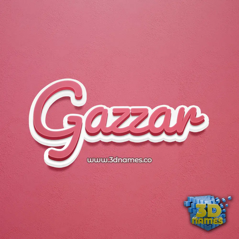 gazzar in Red Scribble style - 3D name wallpaper