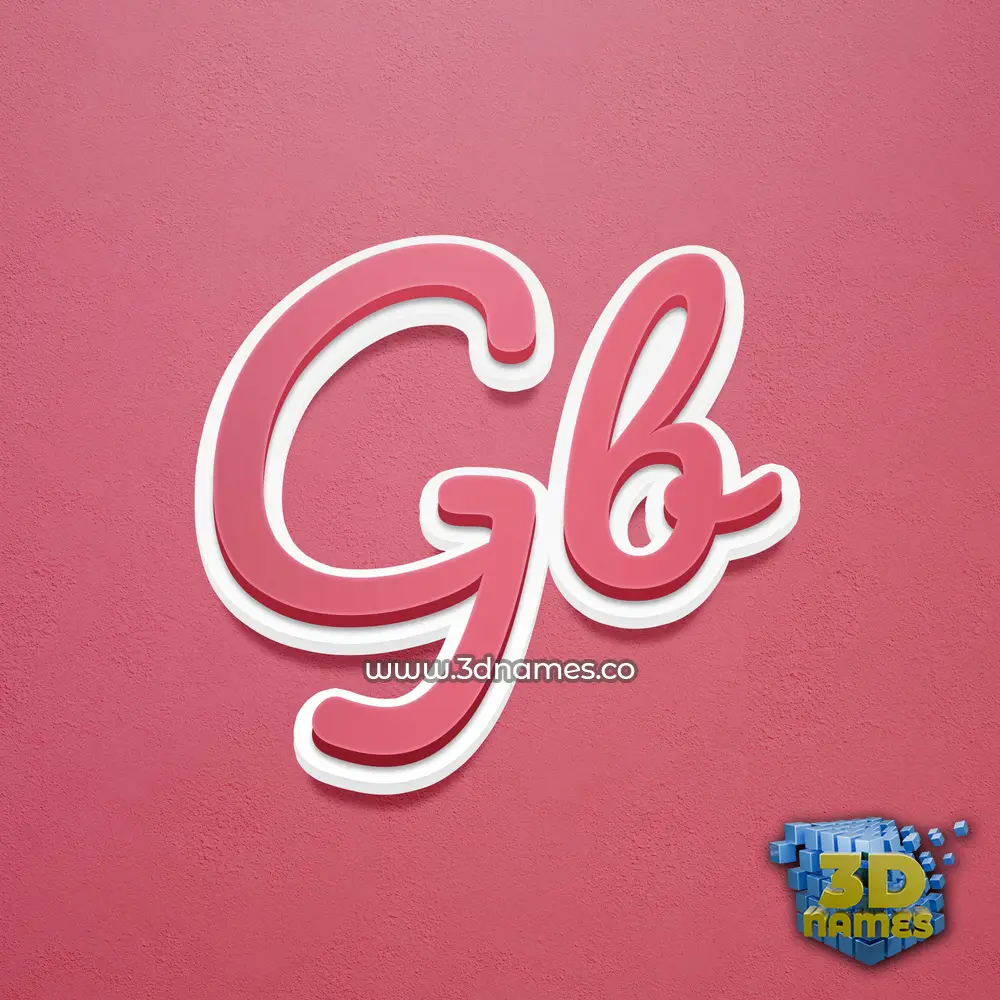 gb in Red Scribble style - 3D name wallpaper