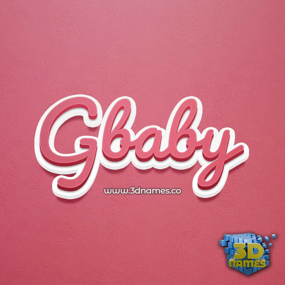 gbaby in Red Scribble style - 3D name wallpaper
