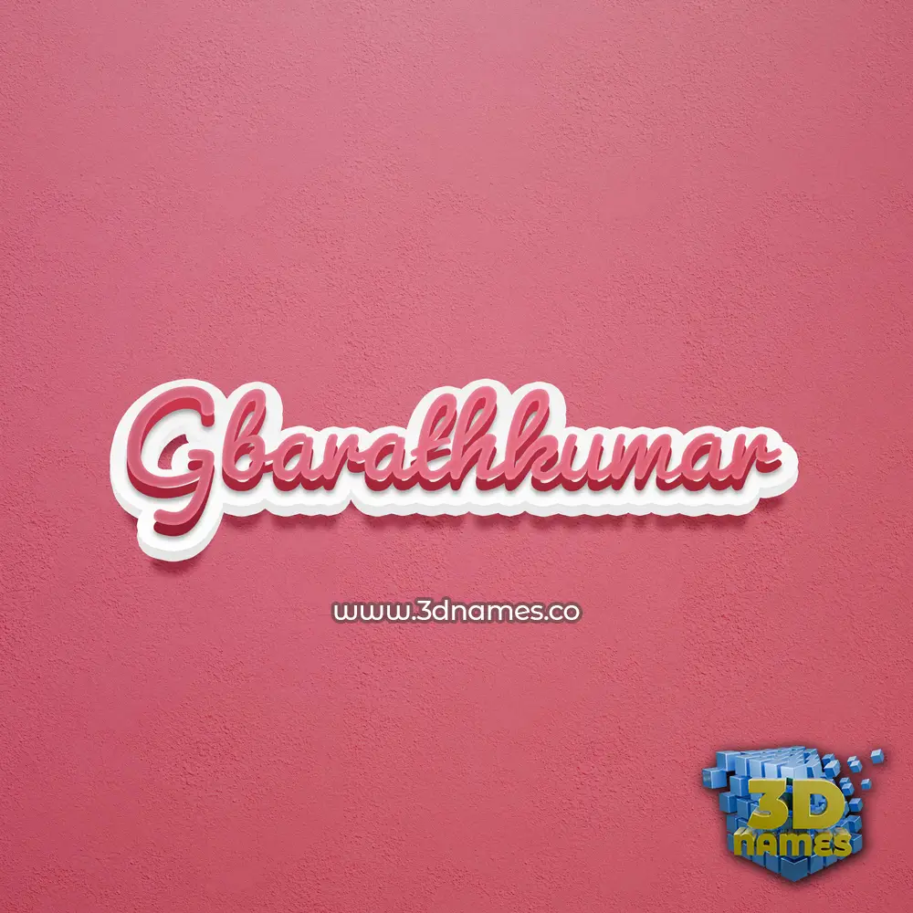 gbarathkumar in Red Scribble style - 3D name wallpaper