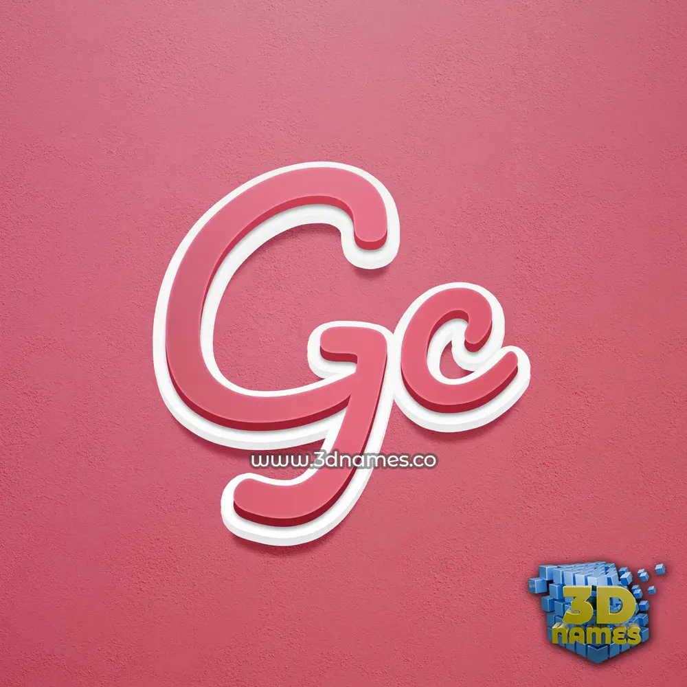 gc in Red Scribble style - 3D name wallpaper