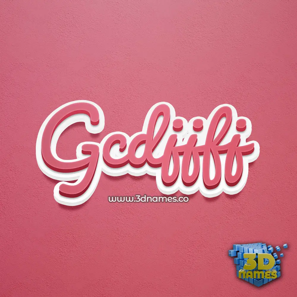 gcdjjfj in Red Scribble style - 3D name wallpaper