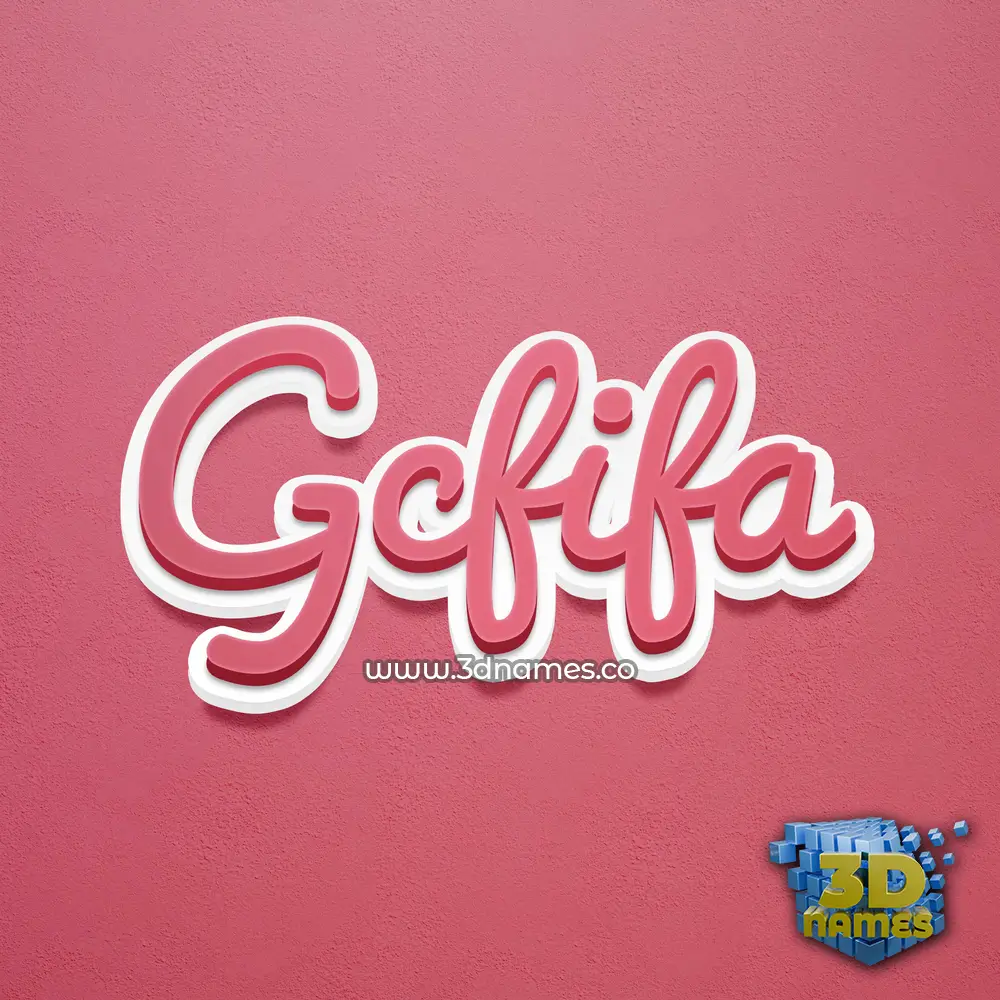 gcfifa in Red Scribble style - 3D name wallpaper