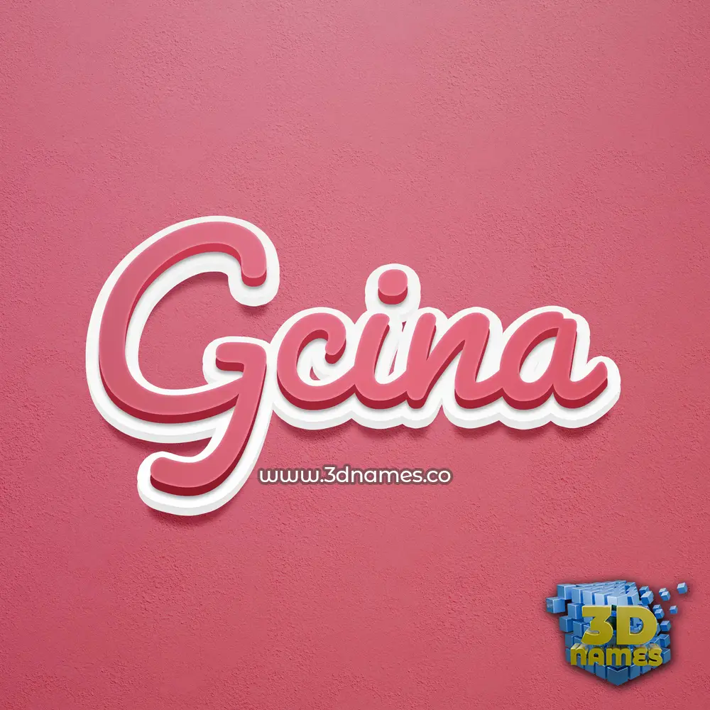 gcina in Red Scribble style - 3D name wallpaper