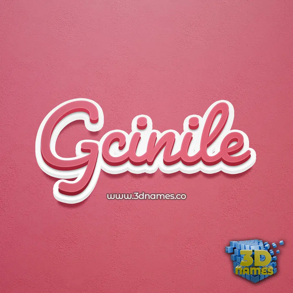 gcinile in Red Scribble style - 3D name wallpaper