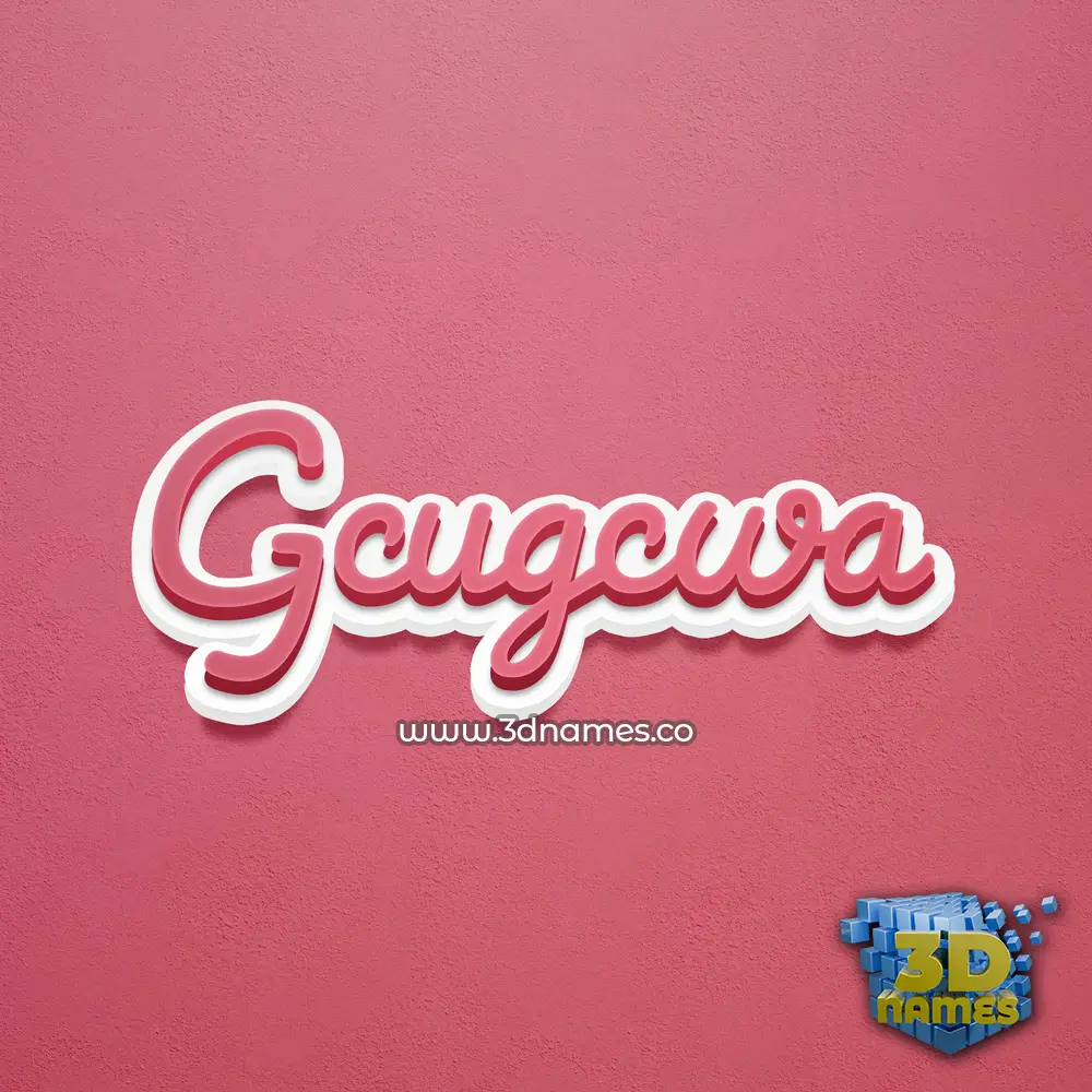 gcugcwa in Red Scribble style - 3D name wallpaper