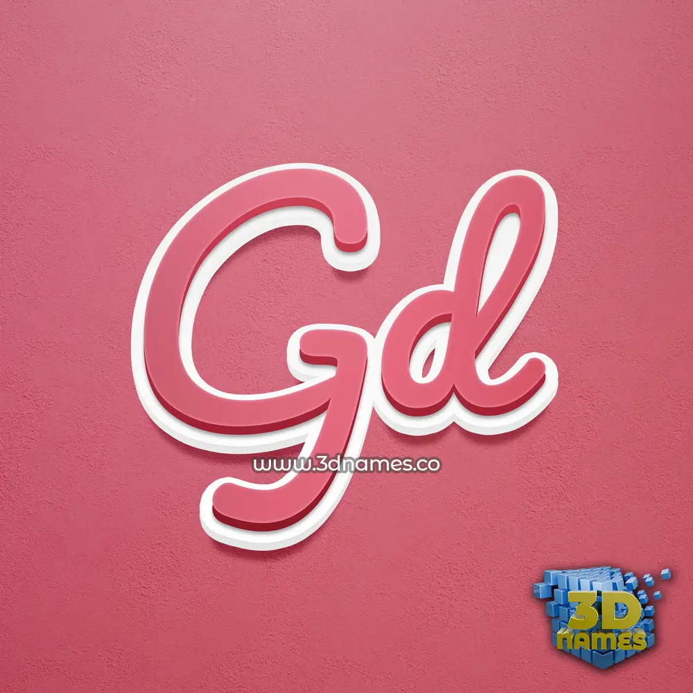 gd in Red Scribble style - 3D name wallpaper