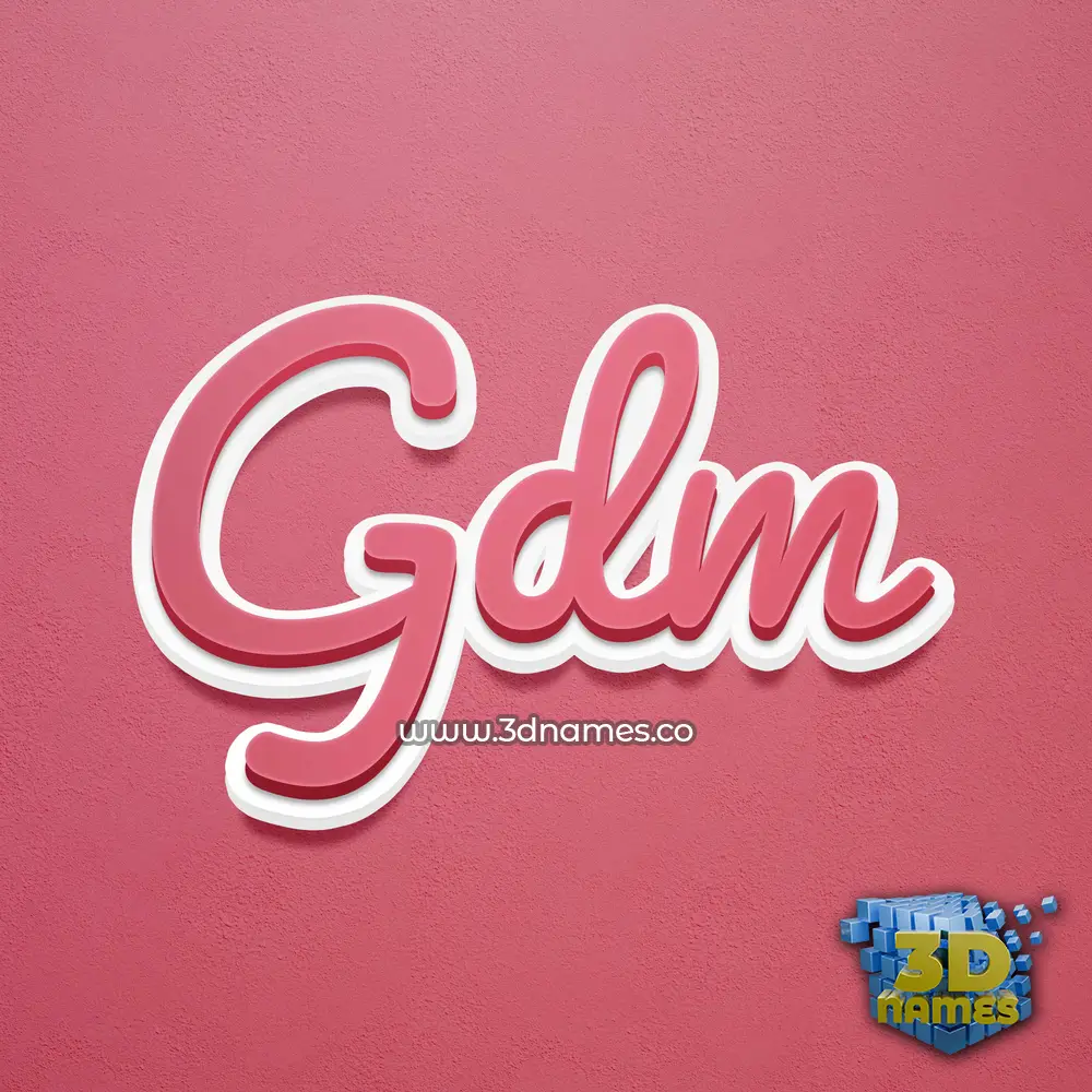 gdm in Red Scribble style - 3D name wallpaper