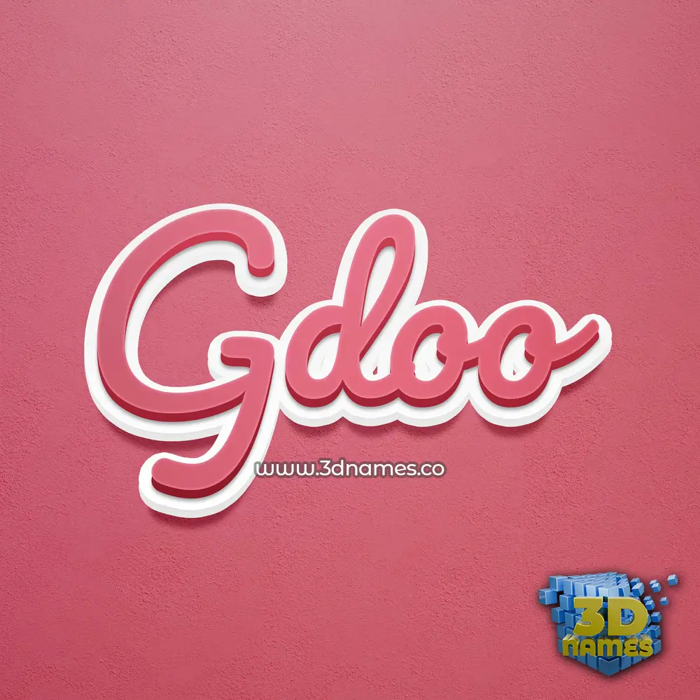 gdoo in Red Scribble style - 3D name wallpaper