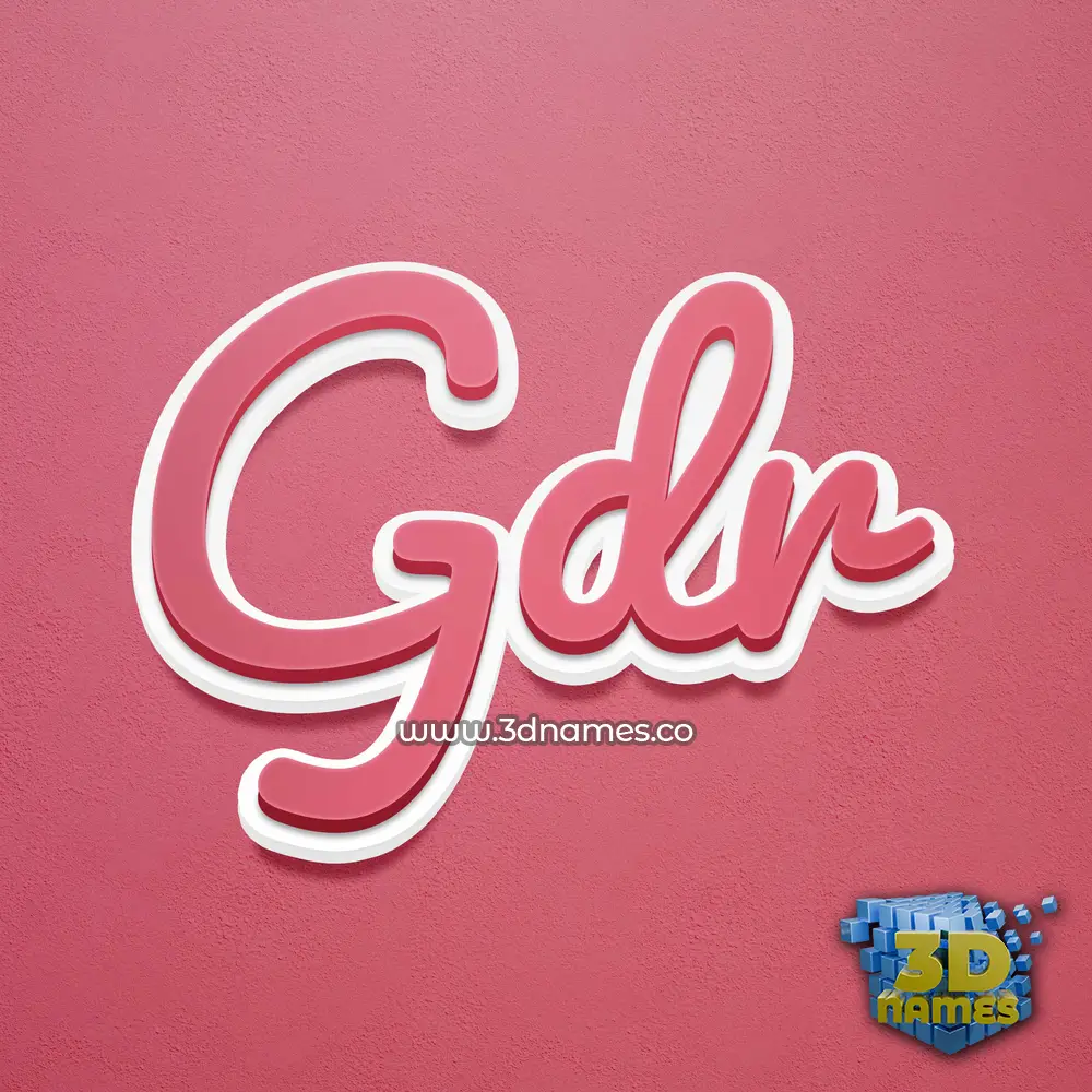 gdr in Red Scribble style - 3D name wallpaper