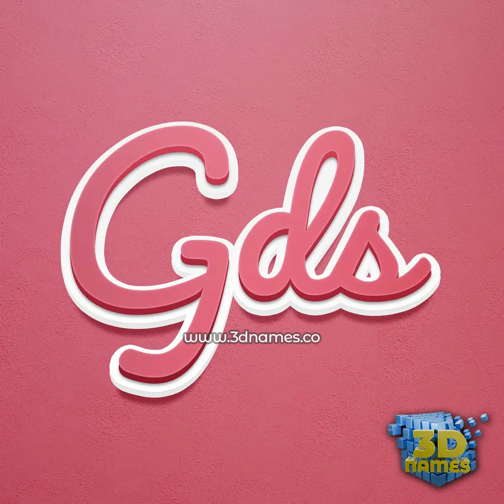 gds in Red Scribble style - 3D name wallpaper