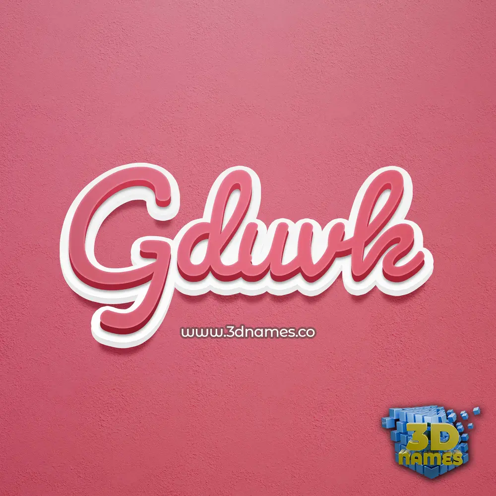 gduvk in Red Scribble style - 3D name wallpaper