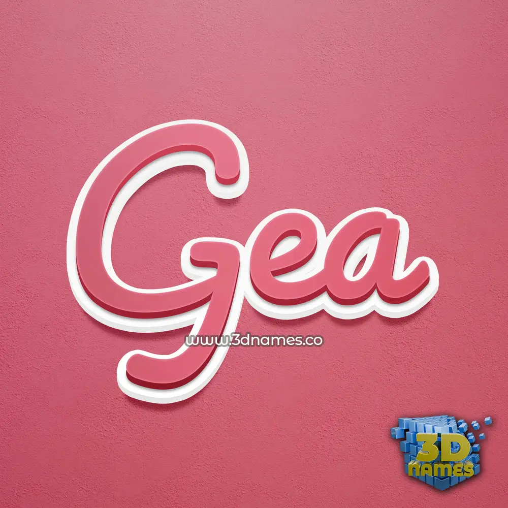 gea in Red Scribble style - 3D name wallpaper